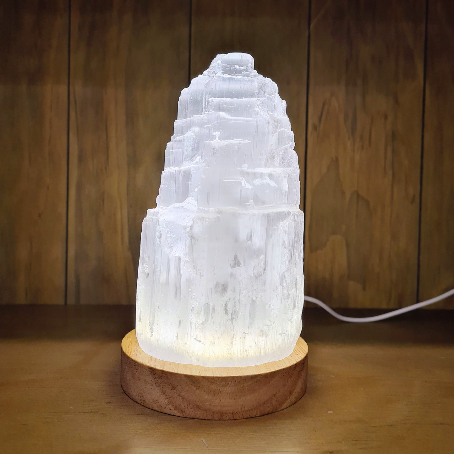 Selenite Tower Lamp